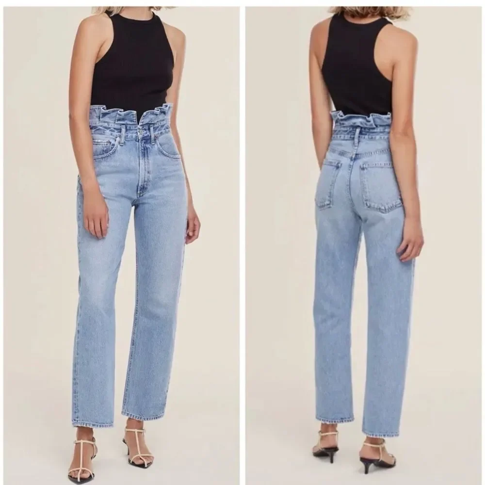 Agolde lettuce baseband reworked her fitted 90s jeans size 24 - Picture 3 of 13